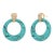 14k Yellow Gold Turquoise & Black Onyx Diamond Door Knocker Earrings, A Pair For Sale