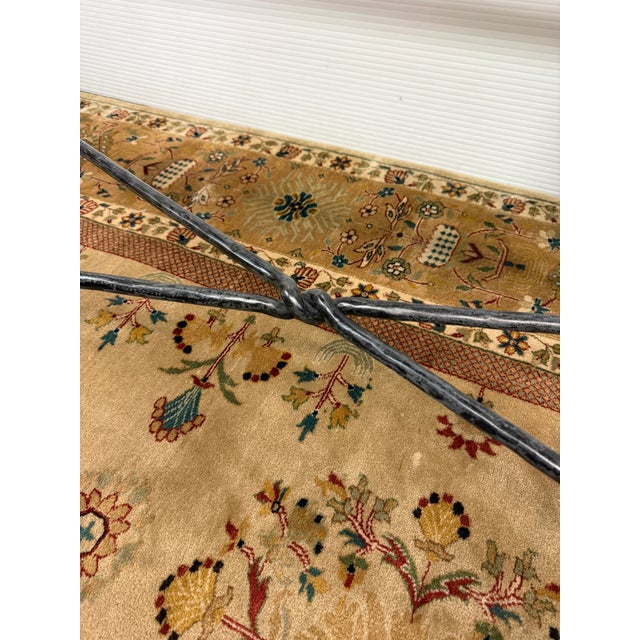 Early 21st Century Iron & Tempered Glass Console Table, in the Style of Giametti For Sale - Image 5 of 12