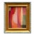 Contemporary Peach and Pink Abstract Oil Painting in Vintage Frame For Sale