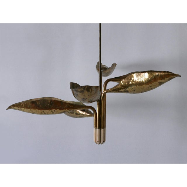 Hammered and Perforated Brass Chandelier by Angelo Lelii for Arredoluce, Italy, 1950s For Sale - Image 14 of 18