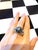 Bochic “Orient” Vintage South Sea Pearl & Fancy Blue Sapphires Ring Set 18K Gold For Sale - Image 4 of 8