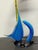1990s Vintage Used Dale Tiffany Blue Handcrafted Art Glass Sculpture Sailboat For Sale - Image 5 of 6