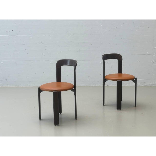 Chairs in Dark Brown Stained Beechwood by Bruno Rey for Dietiker, 1971 For Sale - Image 5 of 17
