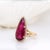 7.75cts Rubellite Tourmaline and Accented Diamond Ring in 14k Solid Yellow Gold For Sale - Image 4 of 7