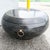 Postmodern Black Tessellated Stone Swivel Top Coffee Table With Extension and Brass Inlay For Sale In West Palm - Image 6 of 9