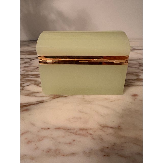 Murano Vintage Murano Style Yellow Opaline Jewelry Casket For Sale - Image 4 of 9