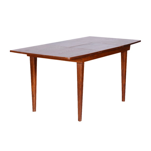 Art Deco Oak Dining Table attributed to Jindřich Halabala for Up ZávodyCzechia, 1940s For Sale