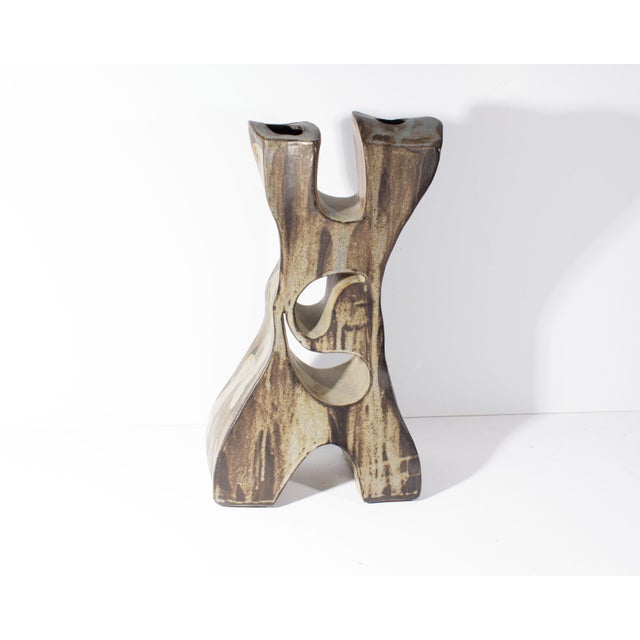 Contemporary Studio Pottery Sculptural Vase For Sale - Image 3 of 7
