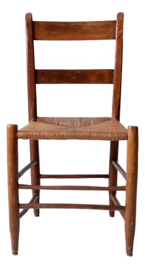 Antique Rush Seat Chair With Ladder Back