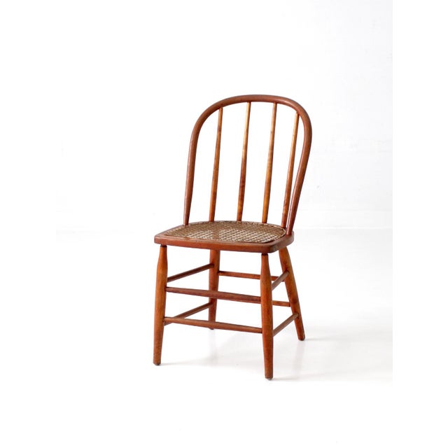 Antique Windsor Style Cane Seat Chair For Sale - Image 12 of 14