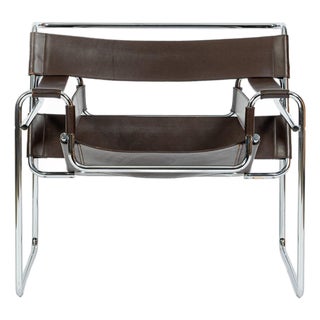 Mid Century Brown Wassily Chair by Marcel Breuer for Stendig 1960s, 2 Available For Sale