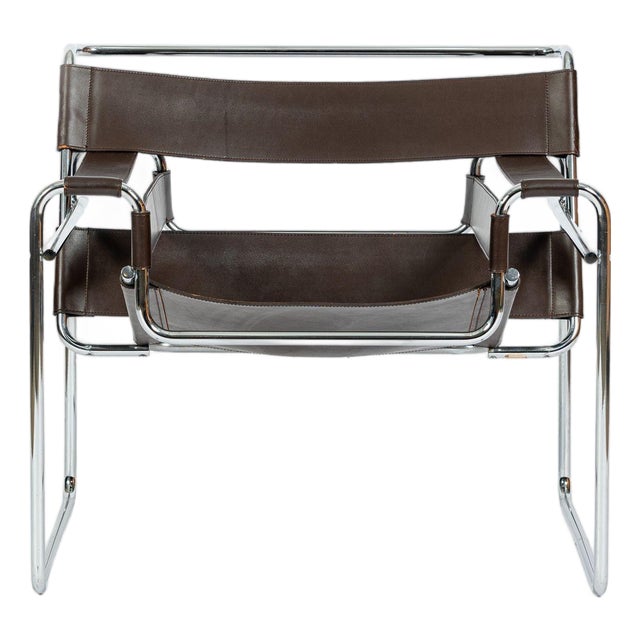 Mid Century Brown Wassily Chair by Marcel Breuer for Stendig 1960s, 2 Available For Sale