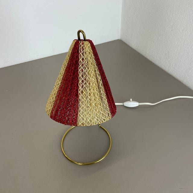 1960s Brass & Fabric Table Light in the style of Kalmar, Austria, 1960s For Sale - Image 5 of 18