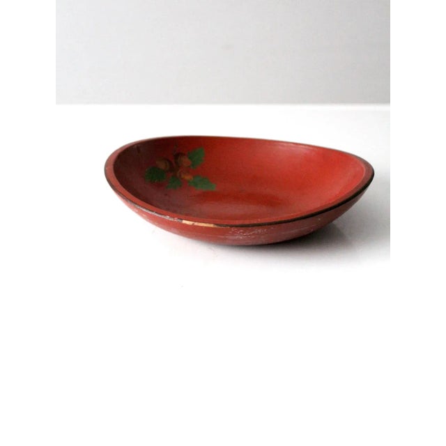 Mid 20th Century Vintage Painted Wooden Bowl For Sale - Image 5 of 10