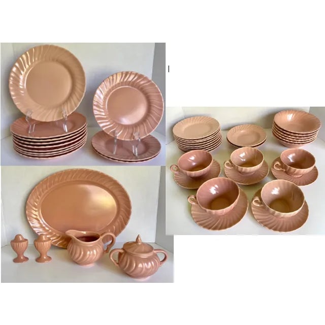 44 Pieces - 1940's Pink Franciscan Coronado Dinnerware and Serving Set For Sale - Image 13 of 13