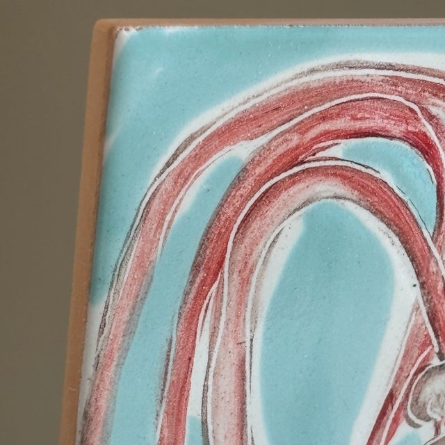 Vintage Hand Painted Italian Decorative Tile For Sale - Image 12 of 16