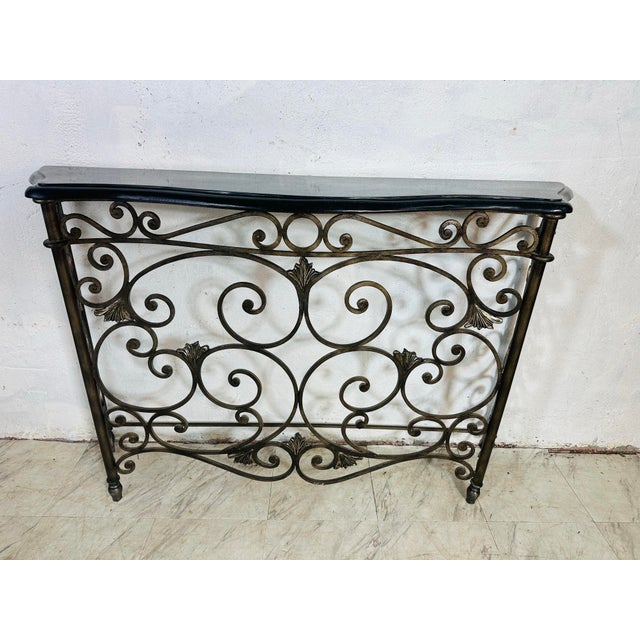 Iron and Marble Console Table For Sale - Image 9 of 12