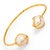 Early 21st Century Cleopatra Double Pearl Design Gold Cuff Bracelet For Sale - Image 5 of 7