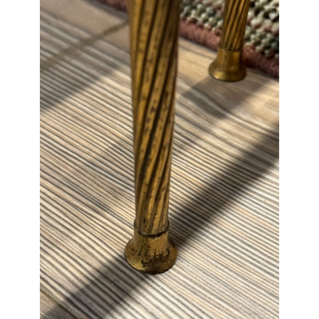 Mid-Century French Brass Nesting Tables With Original Smoke Glass For Sale - Image 9 of 9