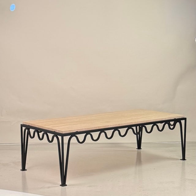 DESIGN FRERES 'Méandre' Travertine Coffee Table by Design Frères For Sale - Image 4 of 8