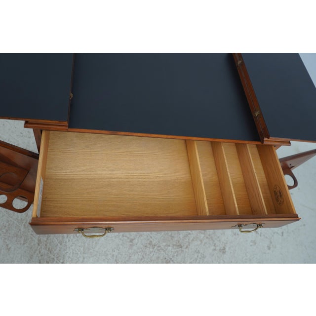 1970s Henkel Harris Cherry Flip Top Bar Cabinet For Sale - Image 5 of 18