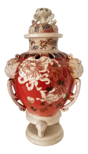 Mid 18th Century Antique, Satsuma Porcelain Incense Burner