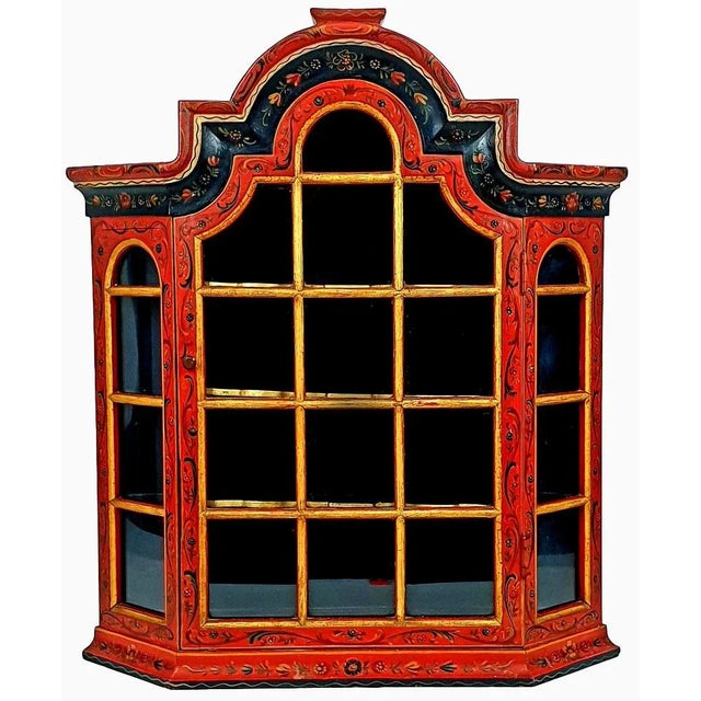 Dutch Folk Art Hindeloopen Wall Vitrine For Sale - Image 4 of 4