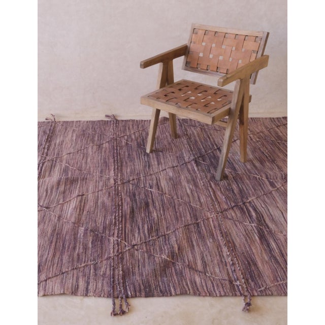 Mauve Moroccan Kilim Zanafi Rug - 10.1 X 5.9 Ft For Sale - Image 8 of 10