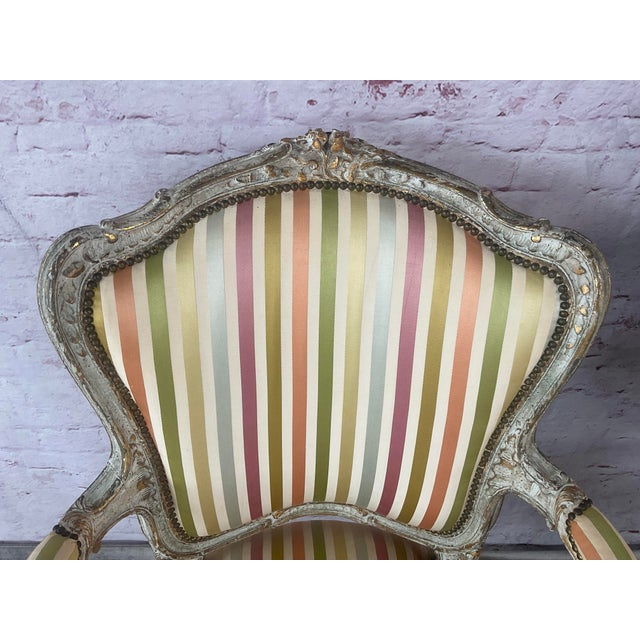19th Century French Louis XV Style Rococo Fauteuil Armchairs For Sale - Image 9 of 11
