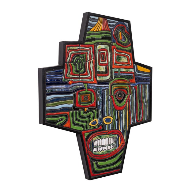 Unique work by the Dutch Artist Karel F.van der Wilk . The work is named by the Artist .The Smile 1977 Holland multi...