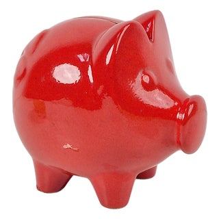 Vintage Red Ceramic Piggy Bank from Scheurich Keramik, 1970s For Sale