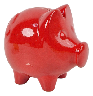 Vintage Red Ceramic Piggy Bank from Scheurich Keramik, 1970s