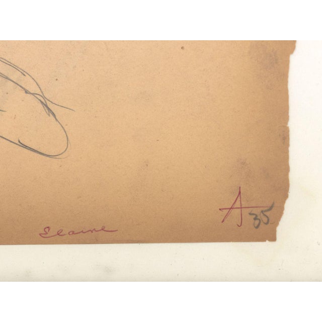 Peter Agostini "Elaine" Graphite on Paper, 1935 For Sale - Image 4 of 5