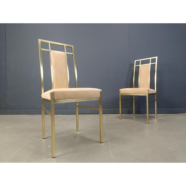 1970s Vintage Brass Dining Chairs from Belgochrom, 1970s, Set of 6 For Sale - Image 5 of 13