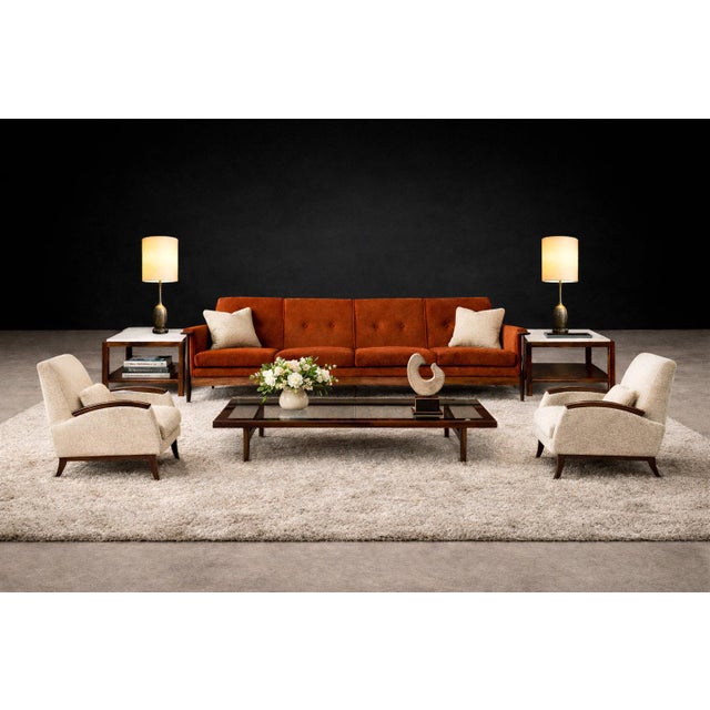 A refined and architecturally grounded pair of side tables designed by Sergio Rodrigues, one of the most important figures...