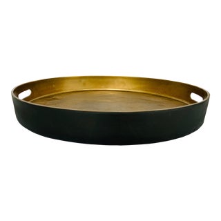 Modern Black and Gold Thatcher Tray For Sale