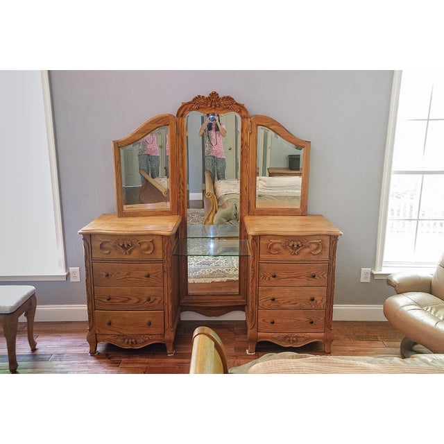 Versailles Collection Solid Oak Vanity Chairish