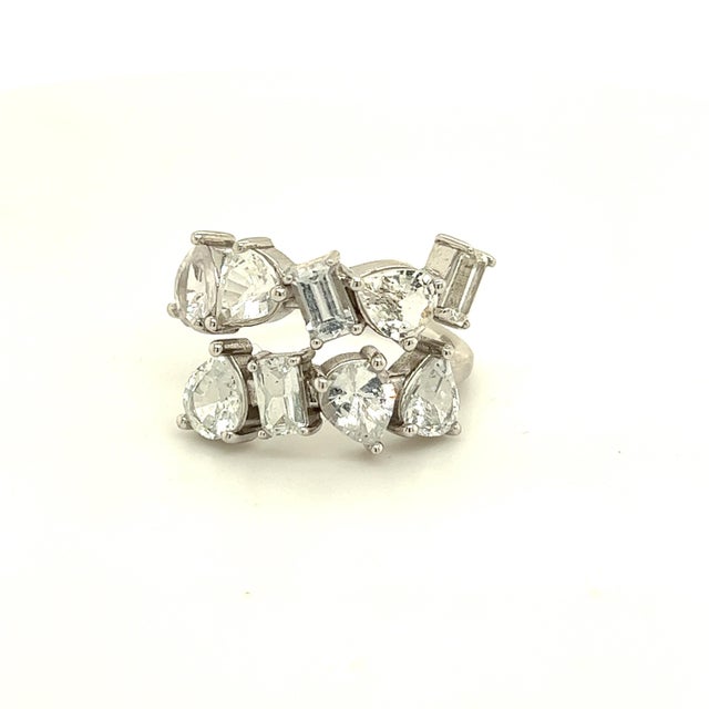 Natural Sapphire Ring 14k W Gold 5.76 TCW Certified For Sale - Image 12 of 14