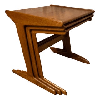 Vintage Danish Teak Nesting Tables by Mogens Kold, 1960, Set of 3 For Sale