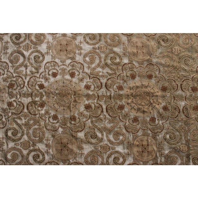 Custom European Style Rug Beige Brown Medallion Pattern by Rug & Kilim For Sale In New York - Image 6 of 7