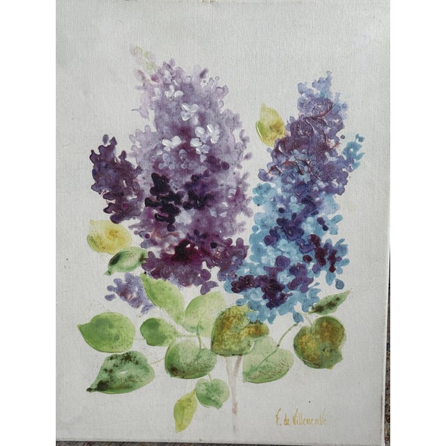 Mid-Century Vintage "Violets" Signed Fabrice De Villeneuve Original Lithograph For Sale In Washington DC - Image 6 of 12