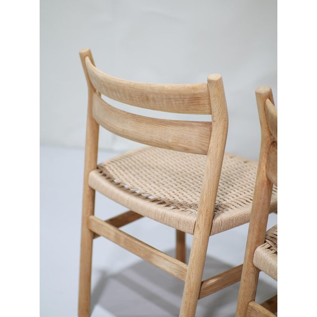 Wood Vintage Danish BM1 Dining Chairs in Oak and Papercord by Børge Mogensen for C.M. Madsen, 1960s, Set of 6 For Sale - Image 7 of 18