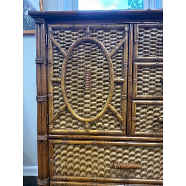 Mid 20th Century Henry Link Faux Bamboo Gentelmen's Chest For Sale - Image 10 of 14