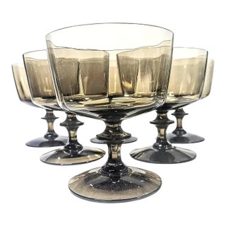 Vintage Boho Chic Nutmeg Champagne Coupes - Set of Six For Sale