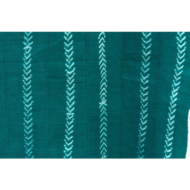 African Vintage African Teal Throw For Sale - Image 3 of 6