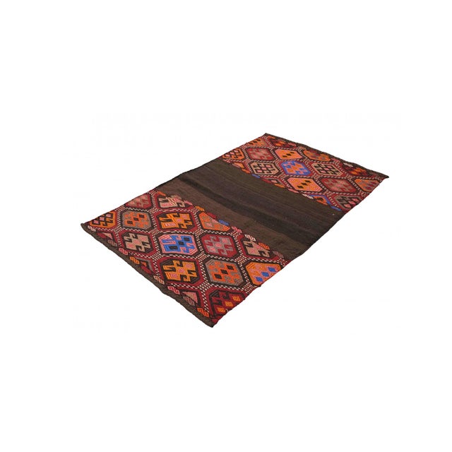 Vintage handwoven wool kilim rug from Kars region of Turkey. Approximatelly 50-60 years old. In very good condition. Rare...