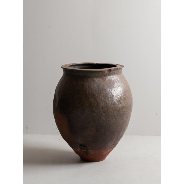 Japanese Antique Large Pottery Vase Late 19th–early 20th Century / Wabi Sabi / For Sale - Image 11 of 18