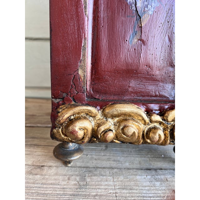 19th Century Italian Carved Polychrome Giltwood & Painted Tabernacle Box or Home Altar For Sale - Image 11 of 13