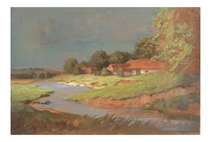 'Impressionist Landscape' by Endre Komaromi-Kacz, Munich Trained, National Academy, Budapest, Hungarian National Gallery
