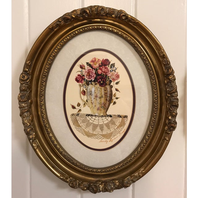 Framed Oval Floral Prints A Pair Chairish